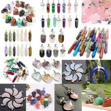 Natural Quartz Crystal Necklace Pendant Gemstone Healing Gifts Carved Decoration