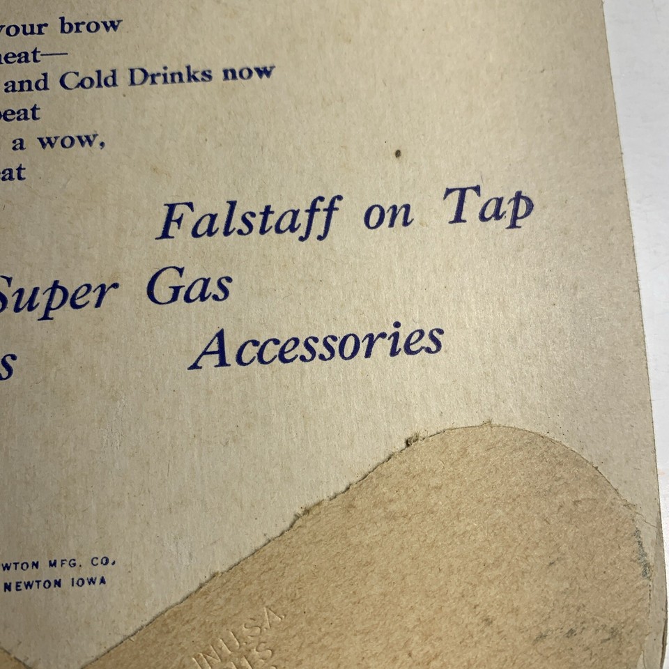 1930’s Falstaff Beer St Louis Adv Hand Fan Higginsville Missouri Winter