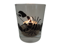 "Teelicht Glas Windlicht Maritim Print \"Languste\" Handmade Unikat Party Trinkglas"