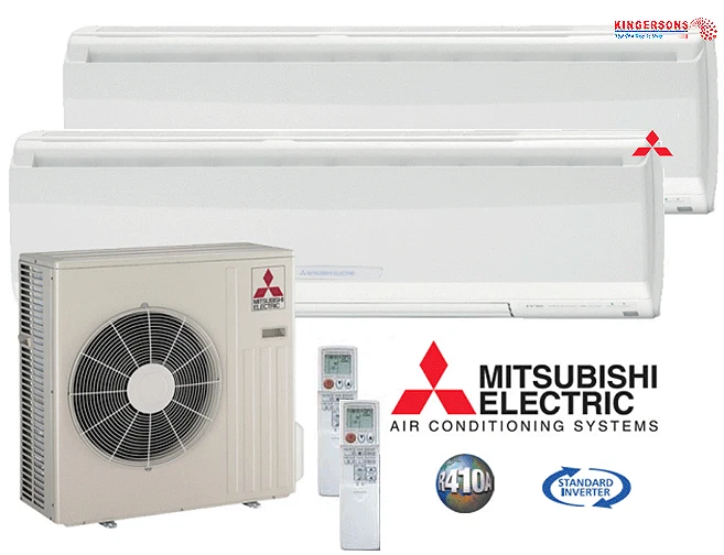 24000 BTU Mitsubishi Ductless Mini Split Air Conditioner u0026amp; Heat DUAL  ZONE 9 +18 | eBay