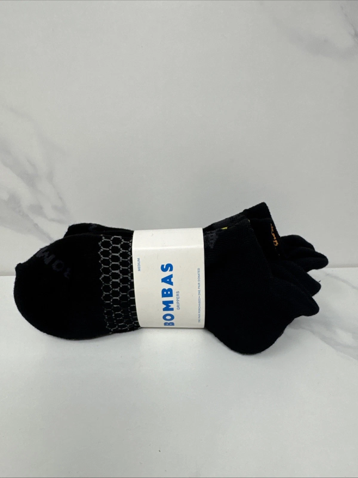 3 Pairs Bombas Adult Size Medium Men's Boys Ankle Socks Black M Honeycomb Gray