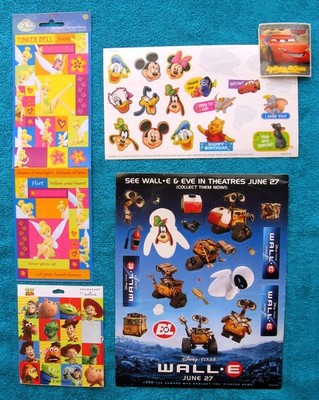 Disney Stickers Mickey & Friends, Tiner bell, Wall-E & Vacation