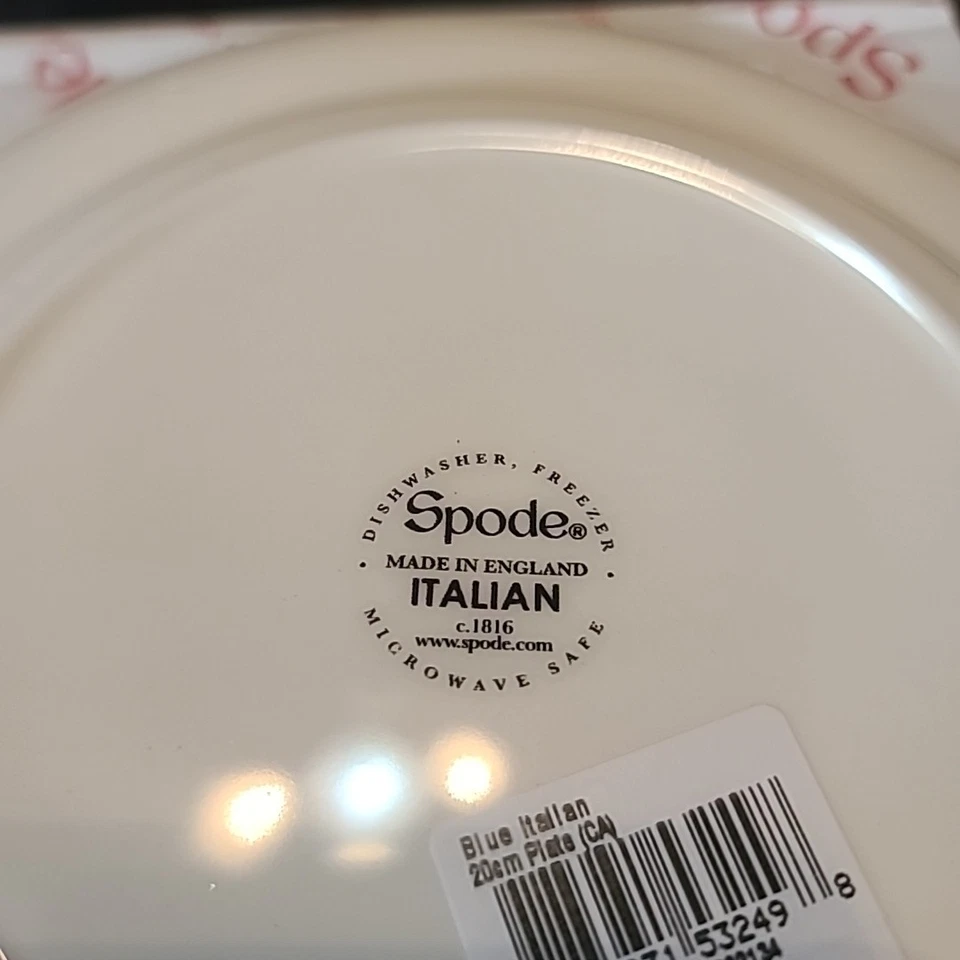 Prato de salada Spode azul italiano, conjunto de 4 - 7,25 pol. - máquina de lavar louça, cofre para micro-ondas - Imagem 3 de 4