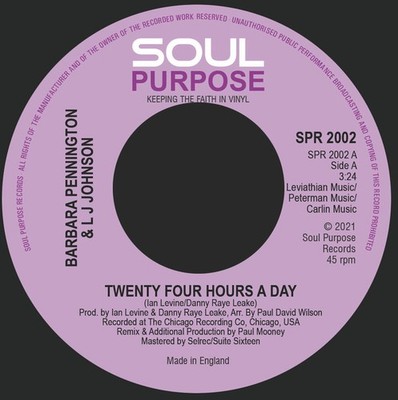Barbara Pennington & L.J. Johnson - Twenty Four Hours A Day (7'', Single) (Mint (