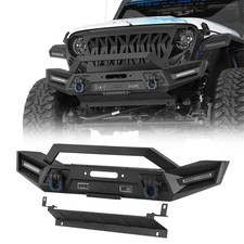 Offroad Front Winch Bumper Skid Plate Fit 18-26 Jeep Wrangler Jl Gladiator Jt Offroad Front Winch Bumper Skid Plate Fit 18-26 Jeep Wrangler Jl Gladiator Jt