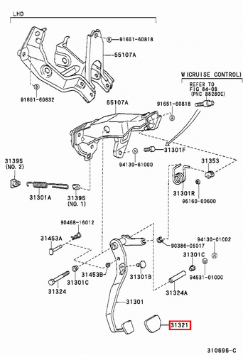 Genuine Hilux KUN35 KUN26 KUN25 KUN16 KUN15 Brake Clutch Pedal Pad Rubber x2 - Picture 13 of 20