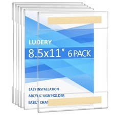 Acrylic Sign Holder 8.5 x 11 Wall Mount, Wall Mount Sign Holders, Clear Acryl...
