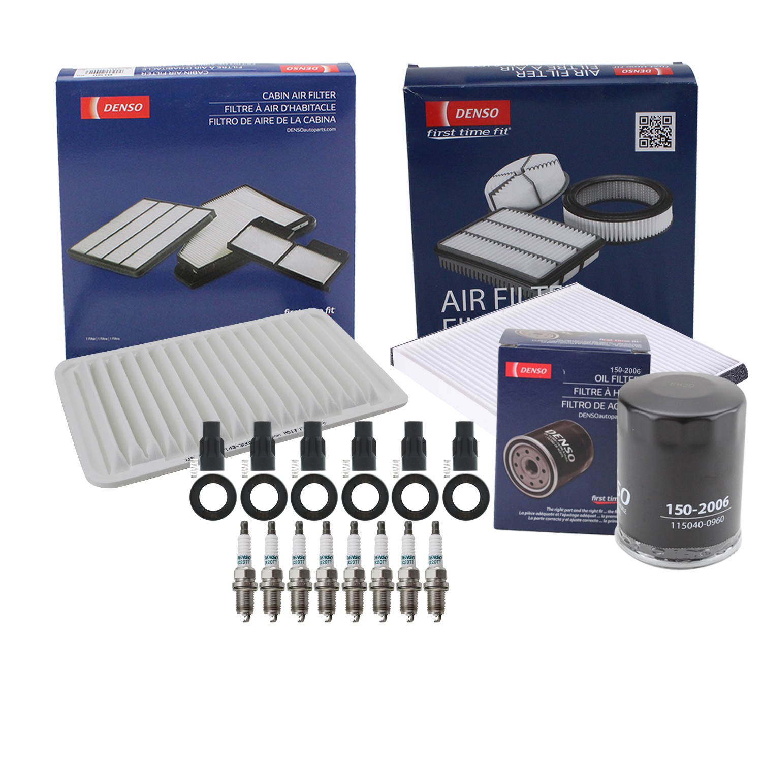 Denso Tune Up Kit 6 Spark Plug  Boot Kit for Camry ES330 RX330 Sienna Solara V6