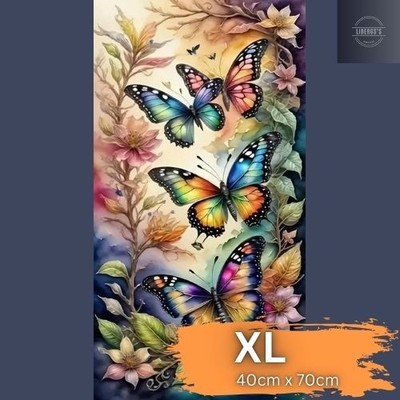 Diamond Painting Bild, groß, XL / 40cm X 70cm / Bunte Schmetterlinge