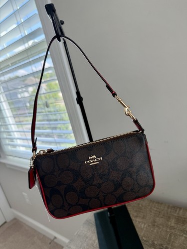 NWT Coach Nolita 19 In Signature Canvas in Brown/1941 Red C3308