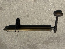 Antique Brass Hand Air Pump Wood Handle 12 Early Auto Bicycle Tool C.1900-1930