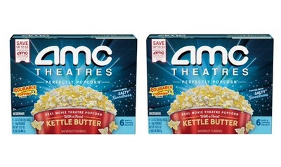 AMC Theatres Kettle Butter Microwave Popcorn   6-count Pack of 2