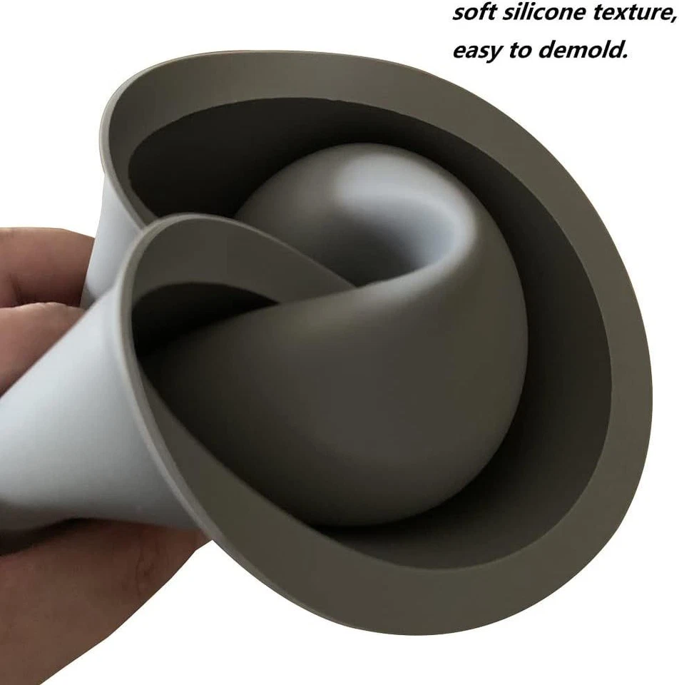 Большая круглая силиконовая форма для рассады, 7 дюймов большая бетонная большая круглая, серая - Изображение 4 из 4