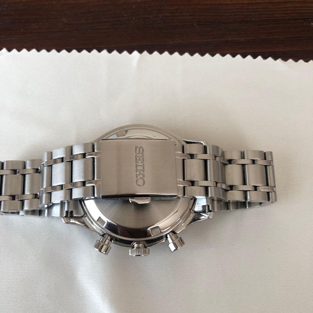 USED SEIKO SBTR055 Selection Chronograph Black Dial 8T63 Quartz Men's Watch Good image 4