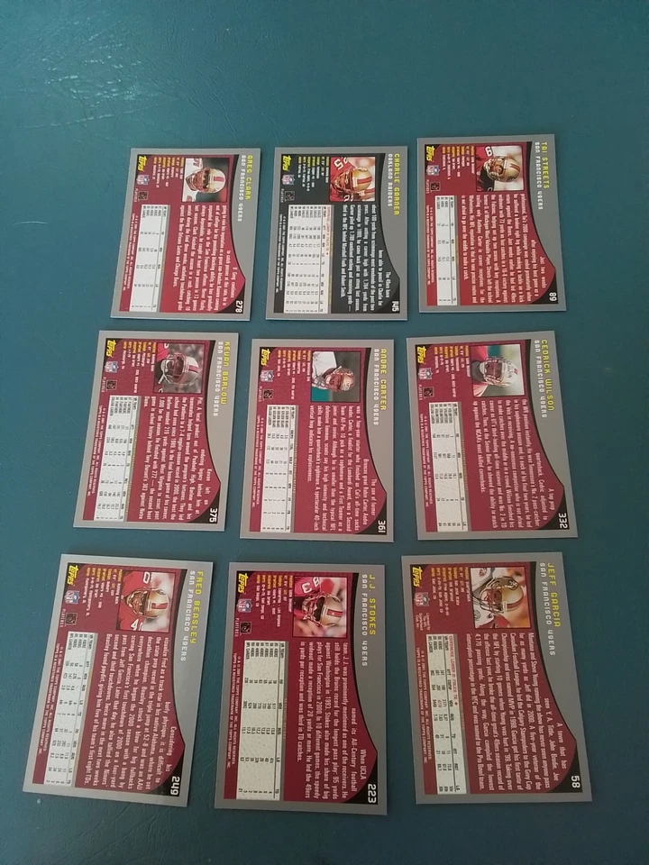 2001 Topps San Francisco 49ers- 9 Card Lot - Garcia, Stokes, Wilson, Barlow- RC - Image 2 of 2