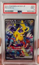 PSA 9 PIKACHU EX 2023 POKEMON JPN WCS23-WORLD CHAMPIONSHIPS YOKOHAMA DECK #001