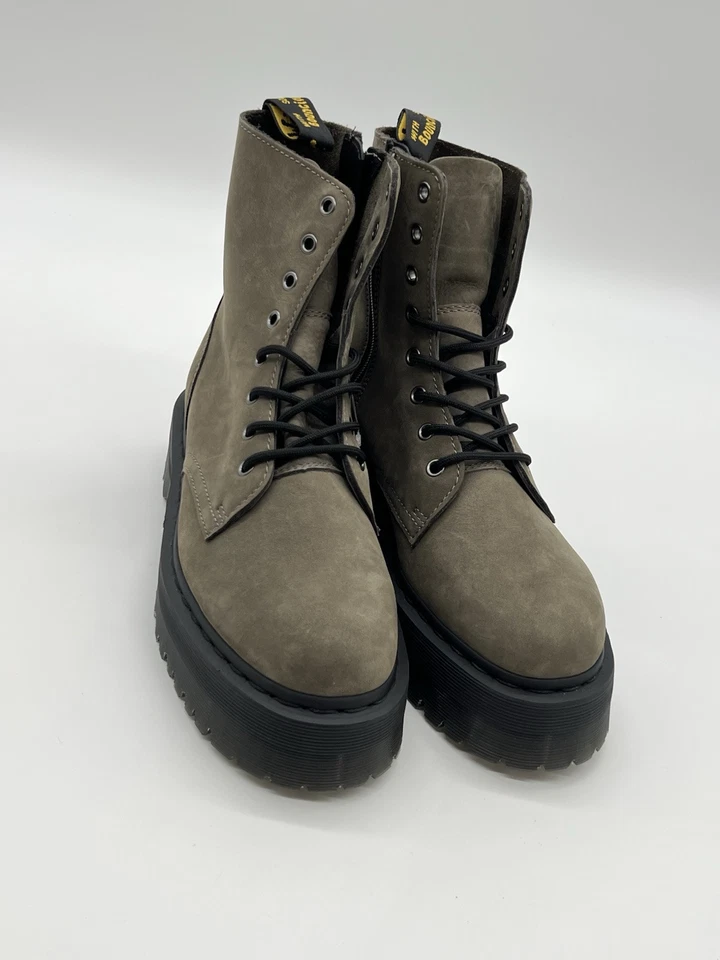 Dr. Martens Jadon Hombres 9 Mujeres 10 Marrón Cuero Nobuck Botines con Cordones Cremallera Foto 4 de 4