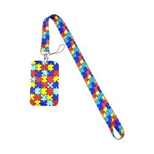 Sturdy Autism Pattern Lanyard with Holder Portable Accessory for Various Uses