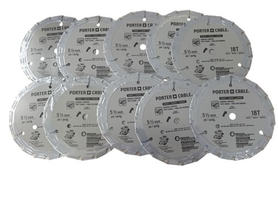 #ad Set Of 10 NEW Porter Cable 5 1 2quot; 18T Sawblade PCC661 With Free Tool Bag $49.00