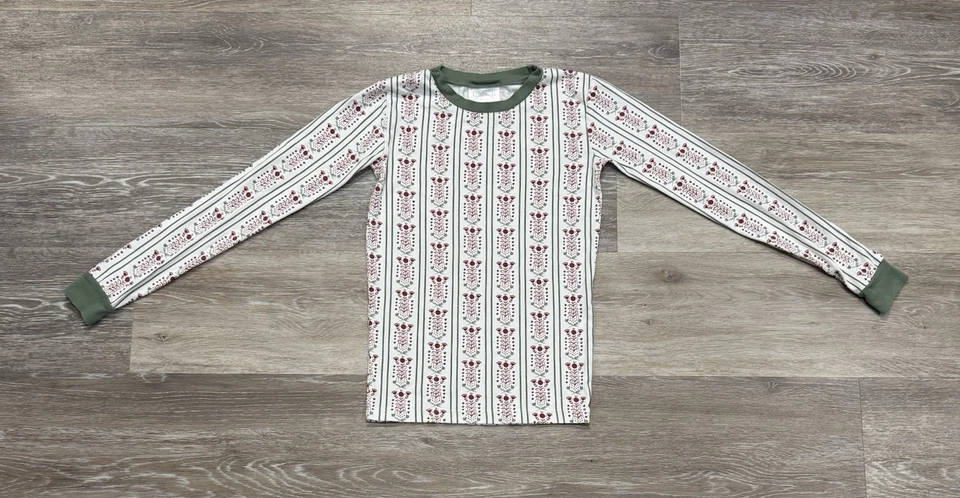 LAKE Long Sleeve Pima Cotton Long-Long Pajama Set in Red Floral Soft Kids Size 3 - Image 2 of 4