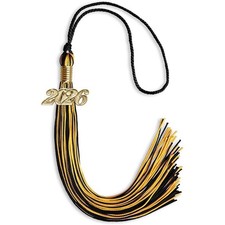 Endea Graduation Black/Gold Mixed Color Tassel With Gold Date Drop