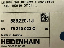 HEIDENHAIN LS 1679 320 10µm linear scale ID 589220-1J new in box