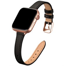 Slim Leather Bands Compatible with Apple Watch Band 38mm 40mm 41mm 42mmSeries...