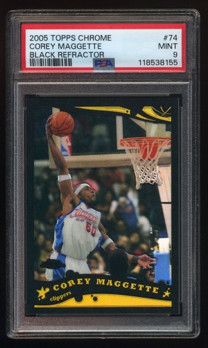2005 Topps Chrome Basketball #74 Corey Maggette Black Refractor 154/399 PSA 9