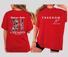Red Freedom Charlie Kirk Memorial T-Shirt, Thank You Charlie 31 Shirt