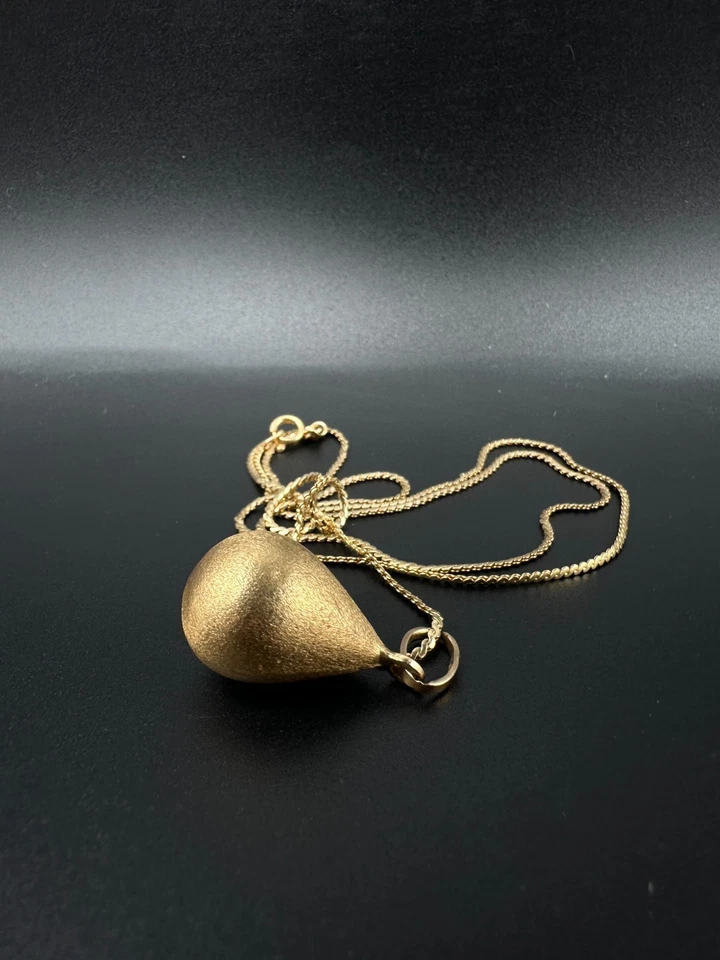 750 Gold Anhänger Birne in 18 Kt Gelbgold mattiert Kettenanhänger in 18 Gelbgold - Bild 3 von 4