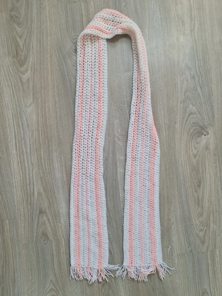 Echarpe longue rose et blanc enfant fille très bon état - Photo 2/4