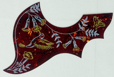 Red Tortoise For Fit Gibson Hummingbird Acoustic Self-Adhesive Guitar Pickguard