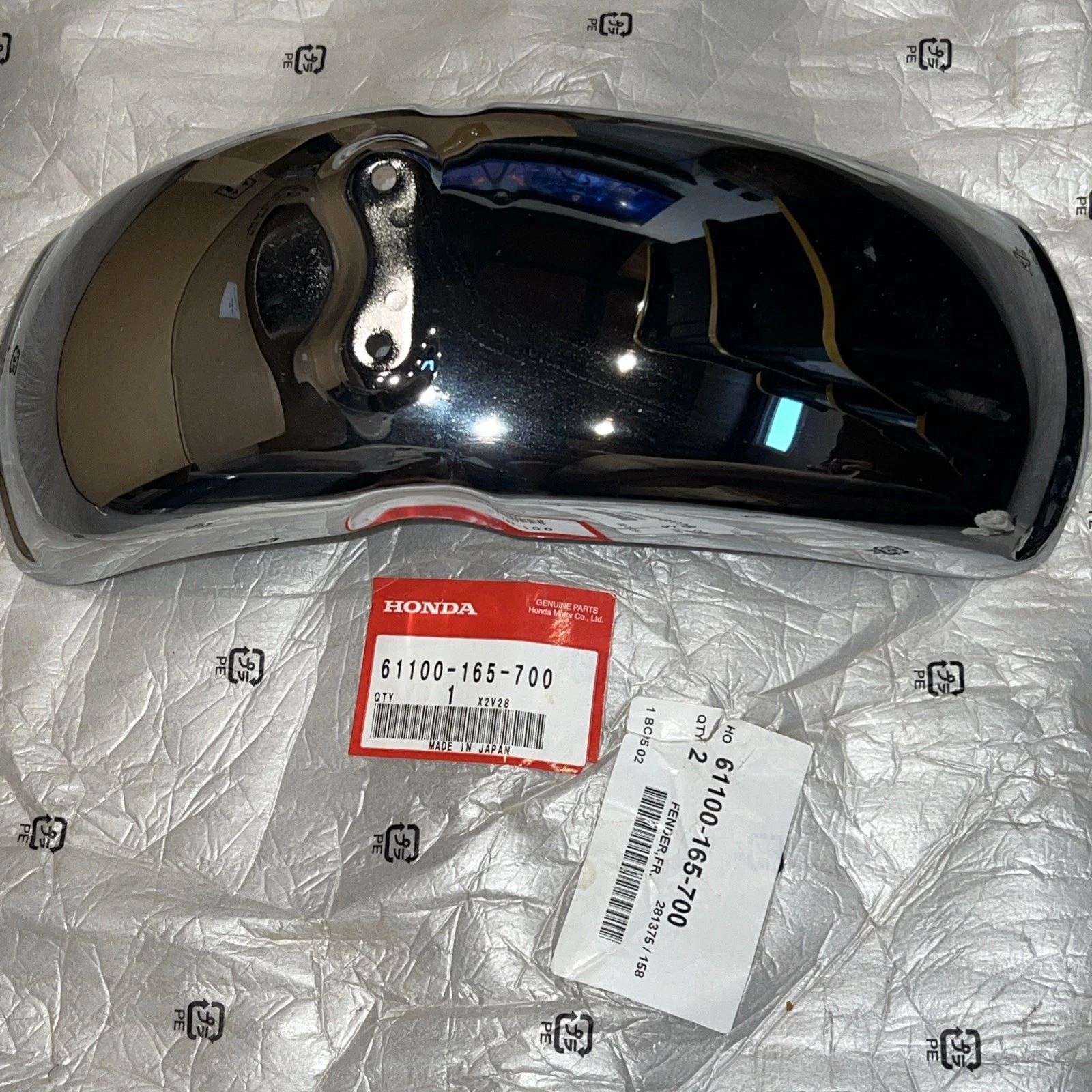 NOS GENUINE HONDA CHROME FRONT FENDER 1986 Z50 RD J MONKEY SPECIAL EDITION