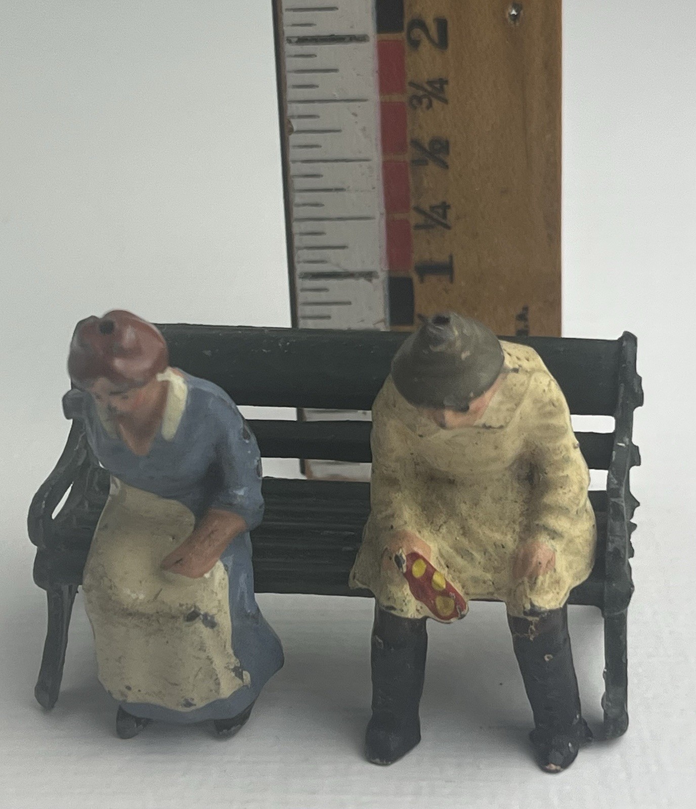 Vintage Lead Johillco "Old Woman & Old Man On Bench"