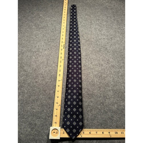 Robert Talbott Best of Class Nordstrom Silk Tie Navy Blue Geometric Medallion