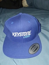 Keystone Light Hat Cap Classics SnapBack Yupoong Baseball Blue Wool Blend Used