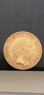 10 MARK 1877 ALBERT DE SAXE - OR - Photo 1/2