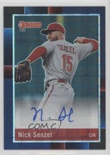 2022 Panini Donruss Optic Blue Pandora Prizm 1/15 Nick Senzel #R88S-NS Auto 10k8