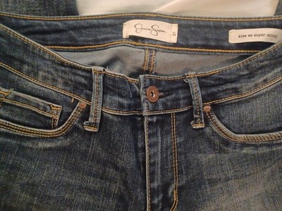 Jessica Simpson Super Skinny Blue Denim Jeans Button Zip Pockets 5-Pocket Women