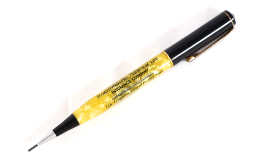Northwest National Life Insurance Co Marbled Celluloid Mechanical Pencil c1930 - Afbeelding 1 van 6