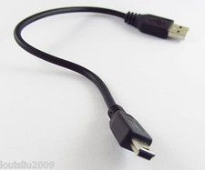 10x Black USB2.0 Type A Male to Mini 5pin Male Convert DATA Cable 30cm Universal