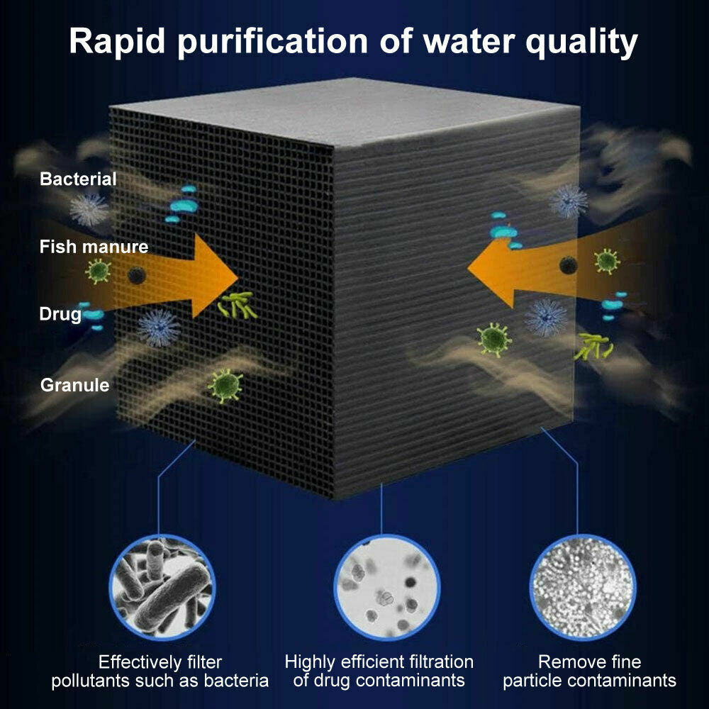 EcoAquarium Carbon Filter Fish Tank Water Aquarium Cleaner Purifier Grid Cube eBay