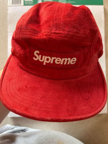 SUPREME SUEDE VISOR CAMP CAP BLACK SS23 WEEK 15 (100% AUTHENTIC) BRAND NEW