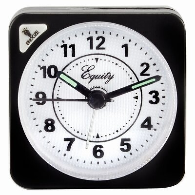Travel Alarm Clock, Quartz Movement, Black -20078