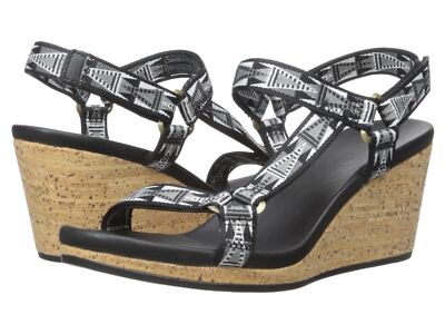 NEW TEVA $100 MOSAIC BLACK ARRABELLE UNIVERSAL WEDGE SANDALS-7