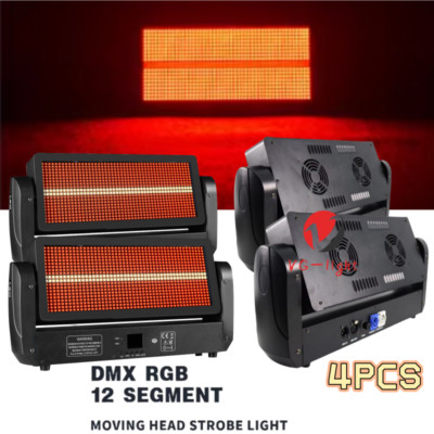4PC 12+12 Strobe Moving Head Wash Led 300W High Brightness DJ Strobe Flash Light