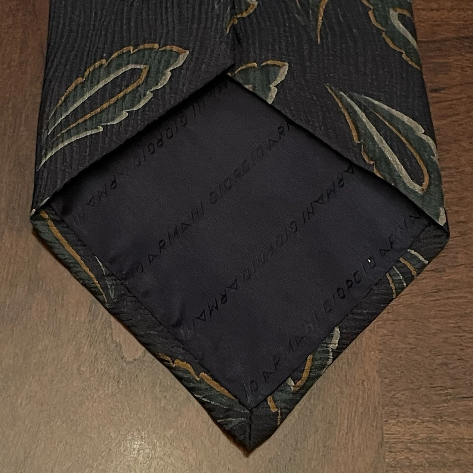 Corbata Giorgio Armani Corbata Azul Verde 100% Seda Hombre Hecha en Italia Foto 2 de 4