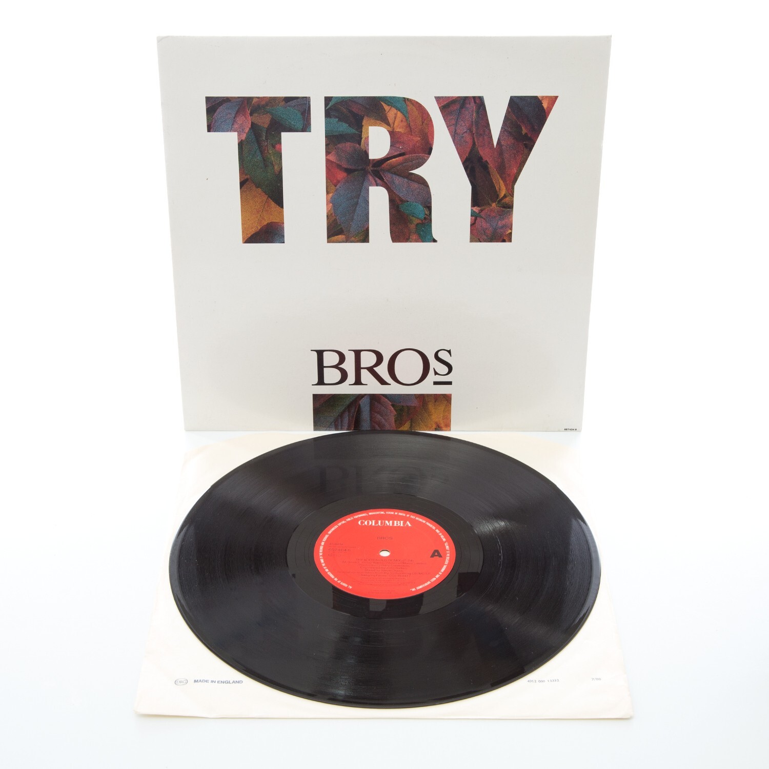 Bros Try 12"" Vinyl Record Single 1991 6574046 Columbia 45 VG+ tested VG+