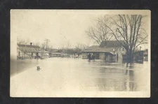 RPPC WORTHINGER OHIO STREET SCENE FLOOD DISASTER REAL PHOTO POSTCARD AZO