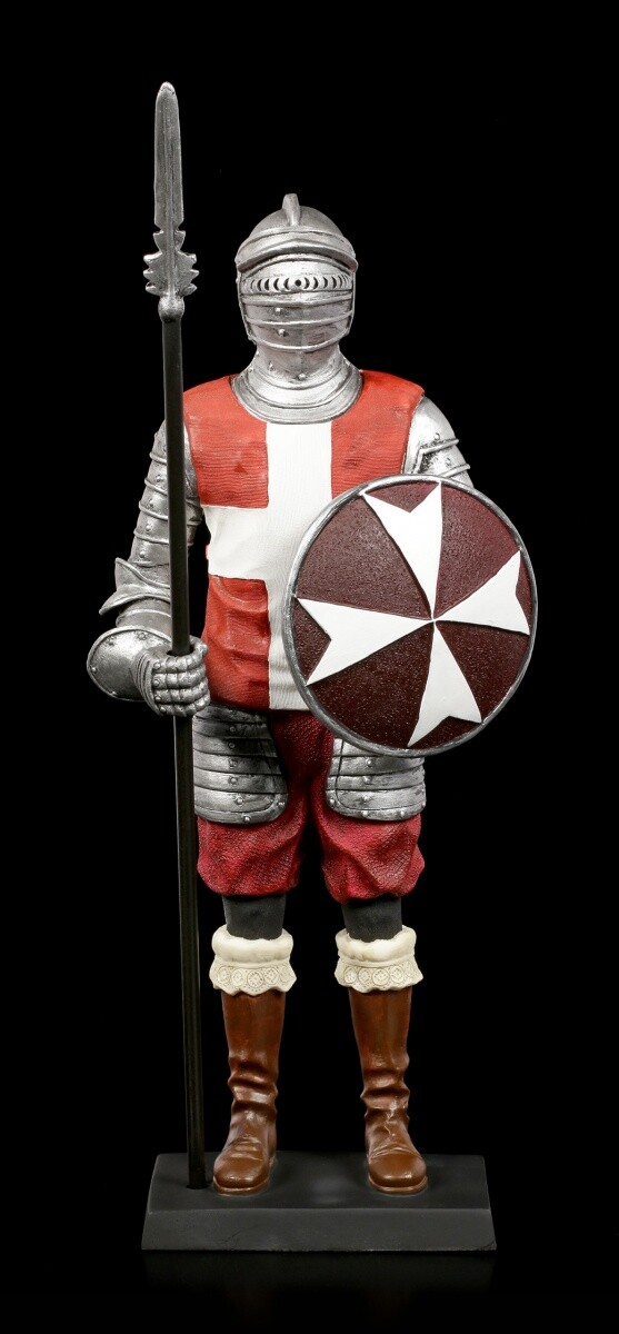 Knight Figure Maltese With Pike And Round Shield - Veronese Medieval Warrior